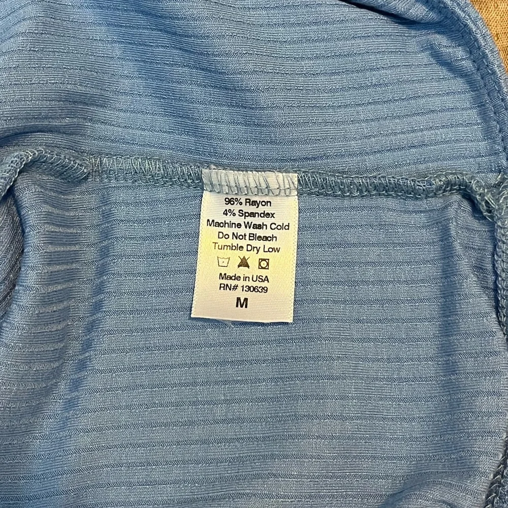 Free People Ribbed Liz Wrap Tank Sky Blue - Picture 6 of 6